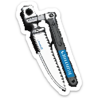 Box cutter knife with extended blade, utility cutting tool sticker