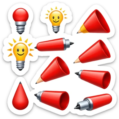 Objetos de estudos nos tons vermelhos sticker