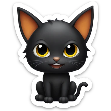 a black cat wearing a halloween costume dressed as a bat sticker