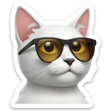 Cat with sunglasses sticker