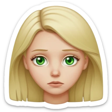 Sad dirty blonde white girl green eyes sticker