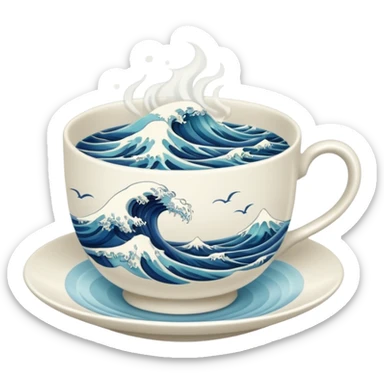 Ocean  tea cup sticker