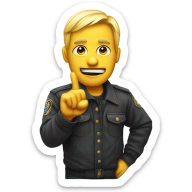 Emoji holding finger gun to its head sticker