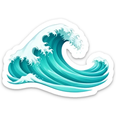 Ocean wave with Ukrainian text "Хвиля" sticker