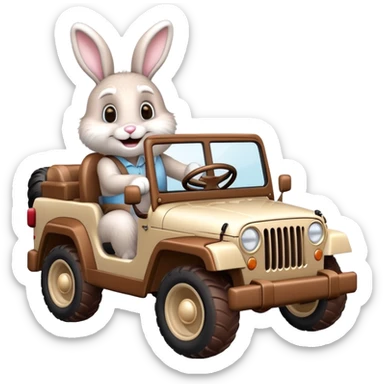 Easter bunny inna jeep sticker