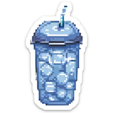 soda cup with ice and lid sticker