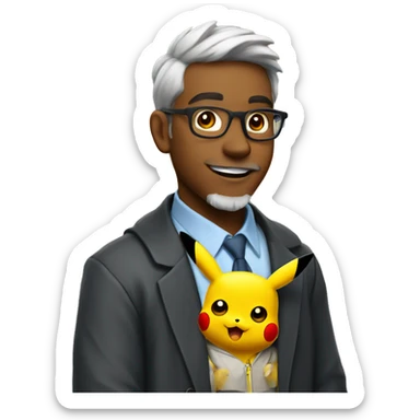 pikachu as a college professor  sticker