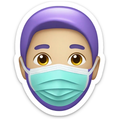 medical mask purple sticker