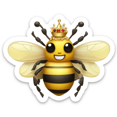 Pretty bee with jeweled crown sticker