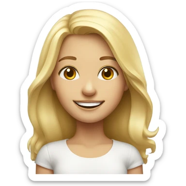 smiling blonde girl portrait sticker