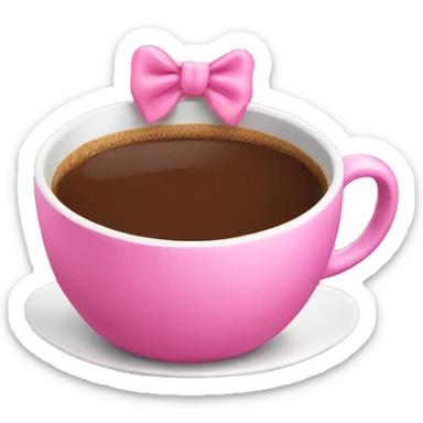 pink coffee with bow sticker