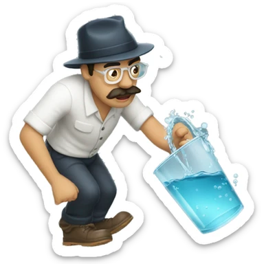 Pessoa boiando em uma boia de água sticker