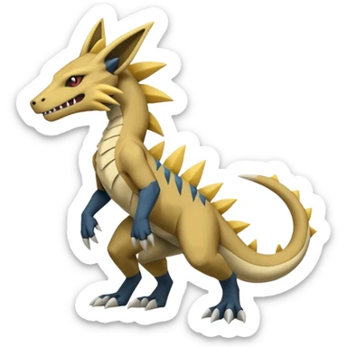Salandit-Marowak-Manectric-Zeraora-Fakémon-hybrid-creature (full body)  sticker