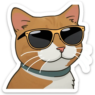 Cat with sunglasses sticker