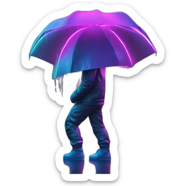 Juicy booty neon sign style man rain sticker