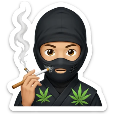 A ninja smoking marijuana. sticker