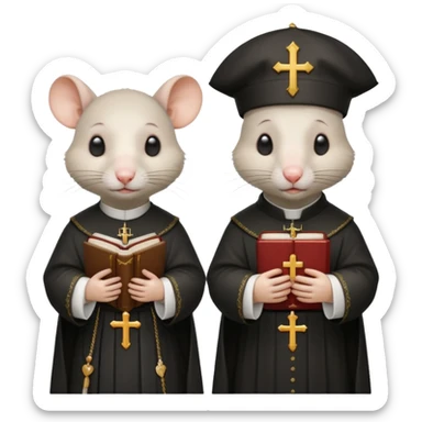 A Catholic female rat and a Catholic male rat sticker