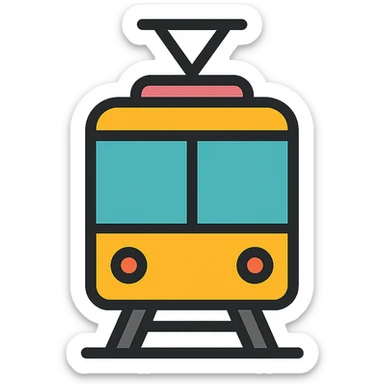 modern friendly tram icon for YouTube channel sticker