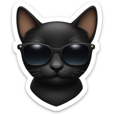 Black Cat with sunglasses sticker