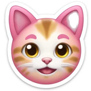 Pink heart with cat ears sticker