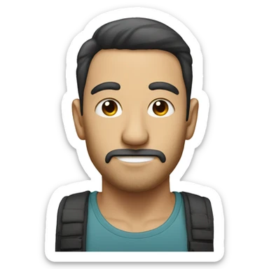 guy with stubble with a huge nose and long hai sticker