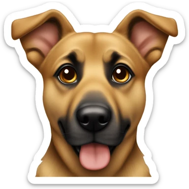 Schäferhund mischling schwarz-braun  sticker
