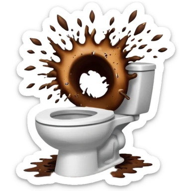 blowing up the toilet with poop sticker