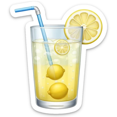 GLASS WITH LEMON FIZZ WATER WITHOUT STRAW sticker
