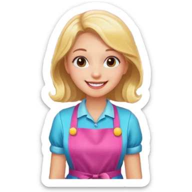 very pretty candy shop girl sticker