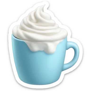 pastel blue coffee with whipped cream sticker