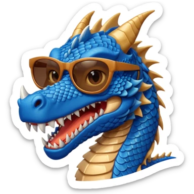 blue dragon wearing sunglasses sticker