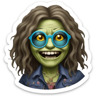  janis joplin zombie  dancing (wearing circle glasses) sticker