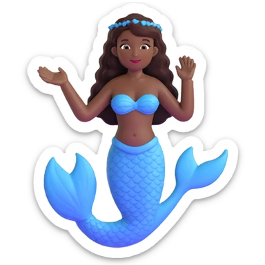 black mermaid with dark skin sticker
