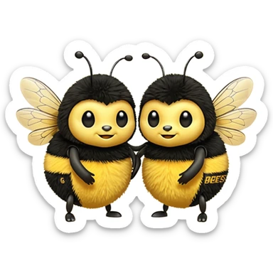 5 3d bumblebees saying Good morning sticker