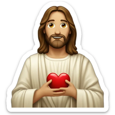 Jesus Christ with a heart sticker
