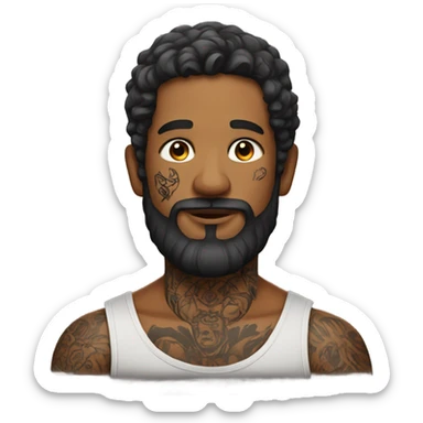 male portrait with beard with tattoos sticker