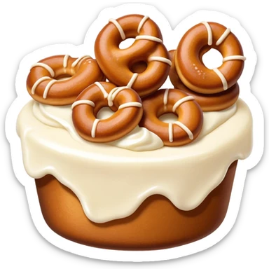 Cinnamon sugar pretzel bites with cream cheese icing cup  sticker