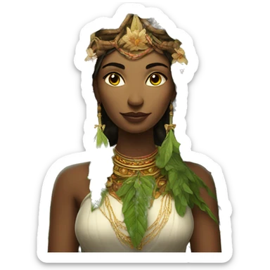 goddes woman with russian features with ayahuasca brew sticker