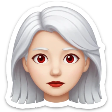 female white hair face slap
 sticker