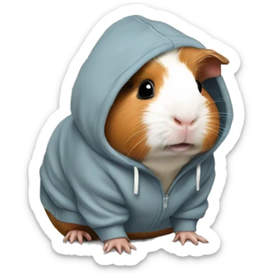 guinea pig wearing a hoodie sticker