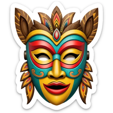 tribal mask sticker