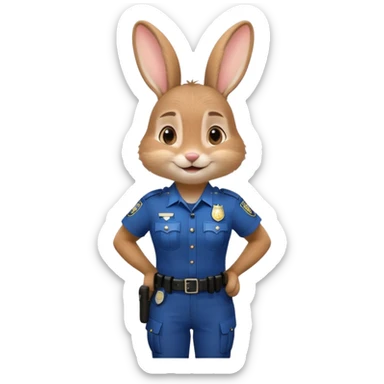 full body of police Judy in Zootopia sticker