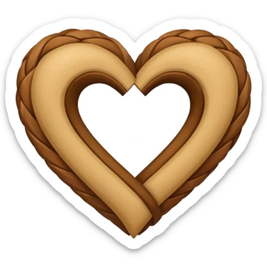 two hearts beige and brown sticker