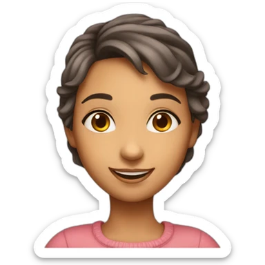Charming girl emoji with a warm, inviting expression and a hint of intimacy in her smile sticker