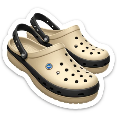 I need emojis of Crocs shoe in White, Black and Beige sticker