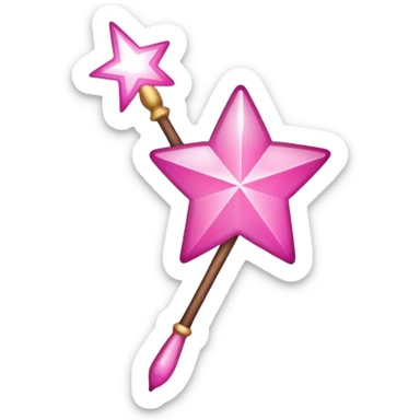 pink magic wand icon sticker