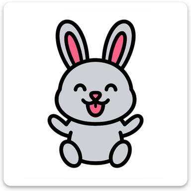 A cute and funny rabbit sticker