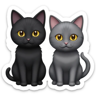Un gato negro que al lado haya un gato gris  sticker
