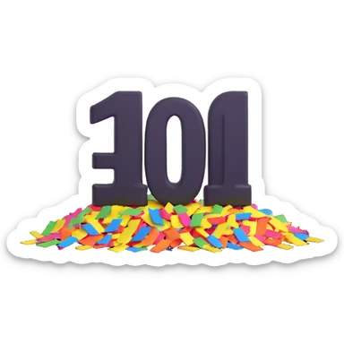 the number '100' with a thumbs up and confetti sticker