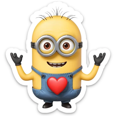 Minion with heart  sticker